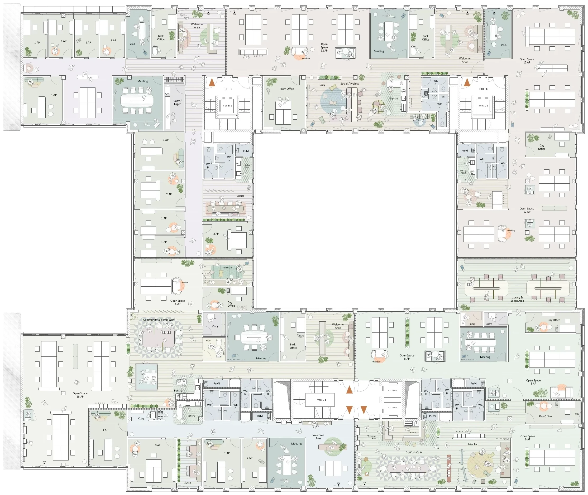 Beispielplanung B.ORANGE, Bauteile A, B und C